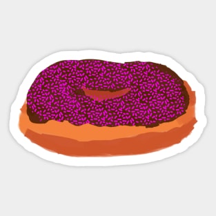 Chocolate Donut with Pink Sprinkles Sticker